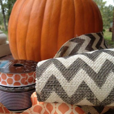 Easy Breezy Halloween Decor with Chevron Burlap