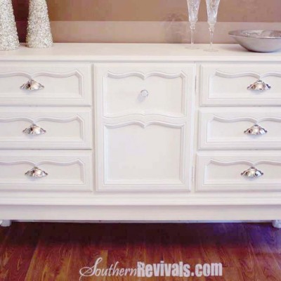 Vintage 1970’s Dresser Becomes Modern BuffetA Dresser Revival