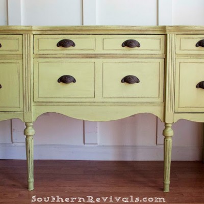 Updating A Vintage Sideboard Buffet with A Pop of Color