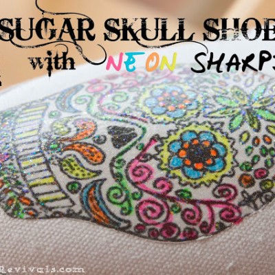 Sugar Skull Shoes with Neon Sharpies | Dia De Los Muertos Calaveras de Azucar