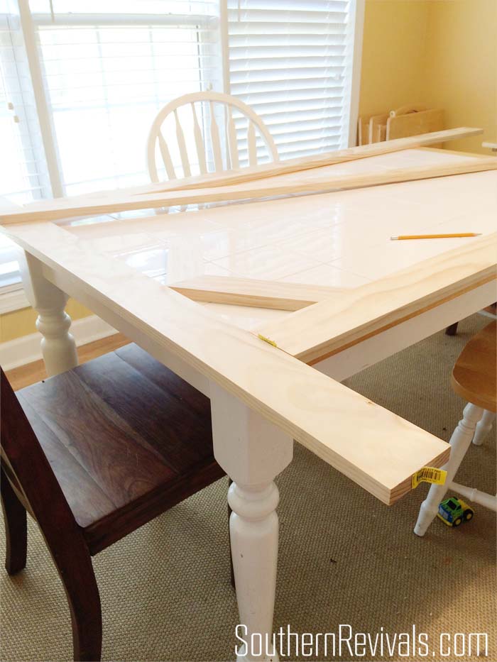 Updating a Tile Top Table with Wood