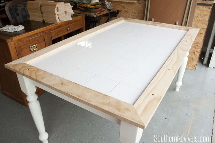 Tile Top Table Makeover Updating a Tile Top Table with 