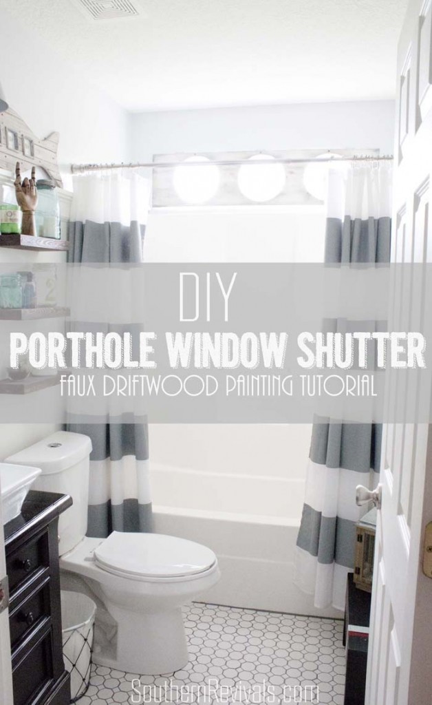 DIY Porthole Shutter Window Shutter | Faux Driftwood Tutorial
