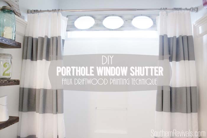 DIY Porthole Shutter Window Shutter | Faux Driftwood Tutorial