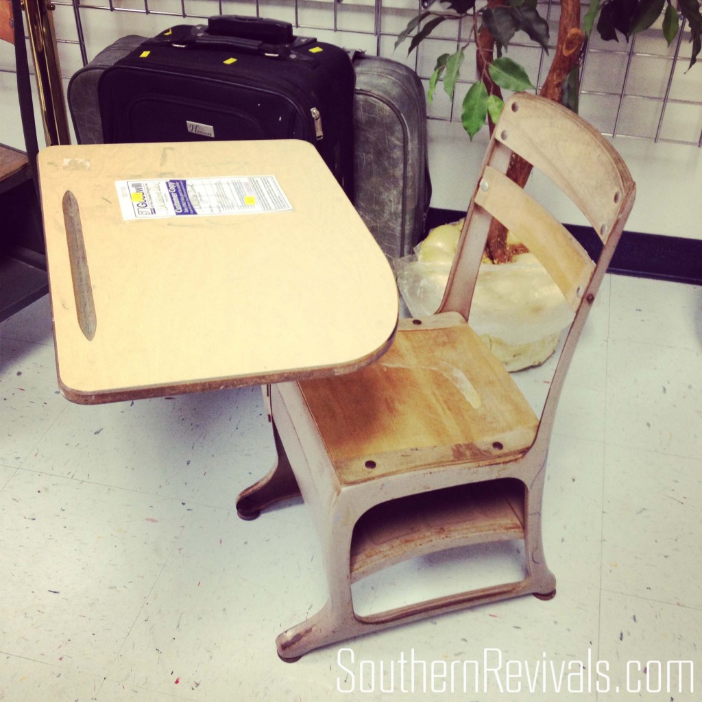 Vintage Metal School Desk Makeover