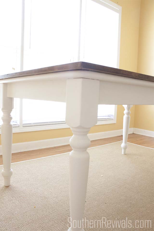 Tile Top Makeover | DIY Wood Herringbone Table #tablemakeover #furnituremakeover #diy SouthernRevivals.com