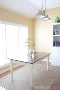 Tile Top Makeover | DIY Wood Herringbone Table #tablemakeover #furnituremakeover #diy SouthernRevivals.com