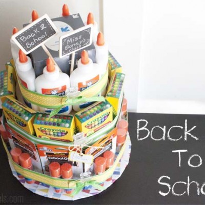 School Supplies Cake | A Teacher's Gift They'll Really Use #backtoschool #crafts #teachersgifts SouthernRevivals.com