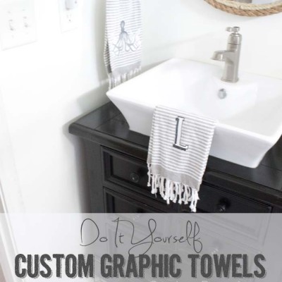 DIY Custom Graphic and Monogram Towels | West Elm Knockoff #westelm #knockoff SouthernRevivals.com