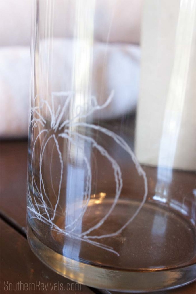 How to Etch Glass with the Dremel Micro #etchedglass #fall #dremelproject SouthernRevivals.com