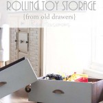 Old Drawers Repurposed into Rolling Toy Storage Bins #repurposed #toystorage #organization SouthernRevivals.com