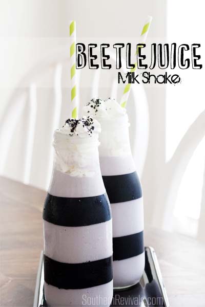 Repurposed Frappuccino Bottles Halloween Beetlejuice Milk Shake Recipe