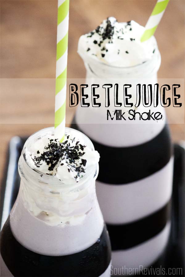 Repurposed Frappuccino Bottles Halloween Beetlejuice Milk Shake Recipe