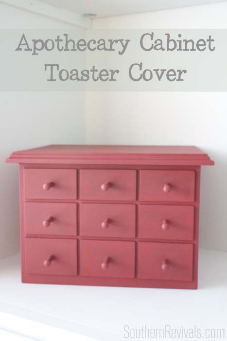 Faux Apothecary Cabinet Toaster Cover Storage