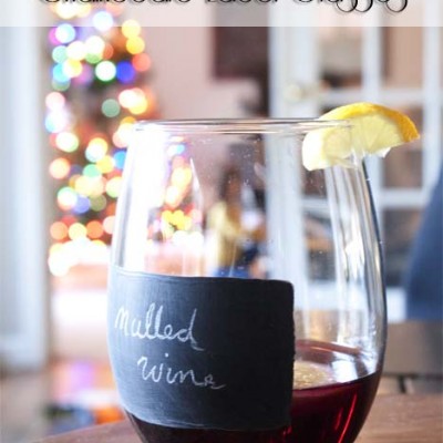 DIY Pier 1 Knock off Chalkboard Label Glasses + Mulled Wine Recipe