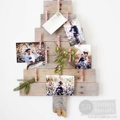 DIY Pallet Wood Christmas Tree Card & Photo Holder