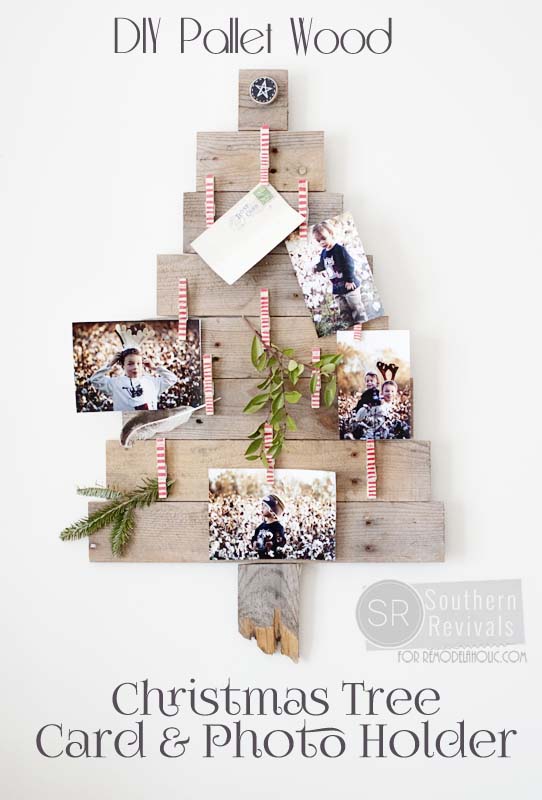 DIY Pallet Wood Christmas Tree Card & Photo Holder