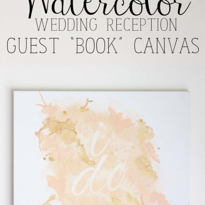 DIY Watercolor Wedding Guest Book Canvas