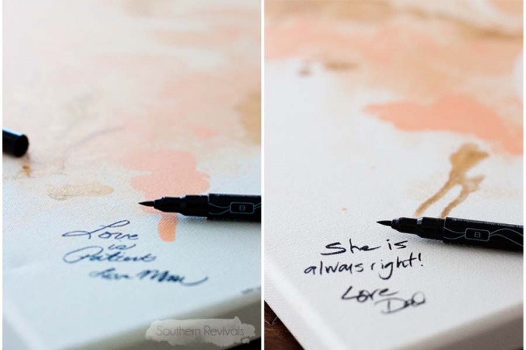 DIY Watercolor Wedding Guest Book Canvas Southern Revivals