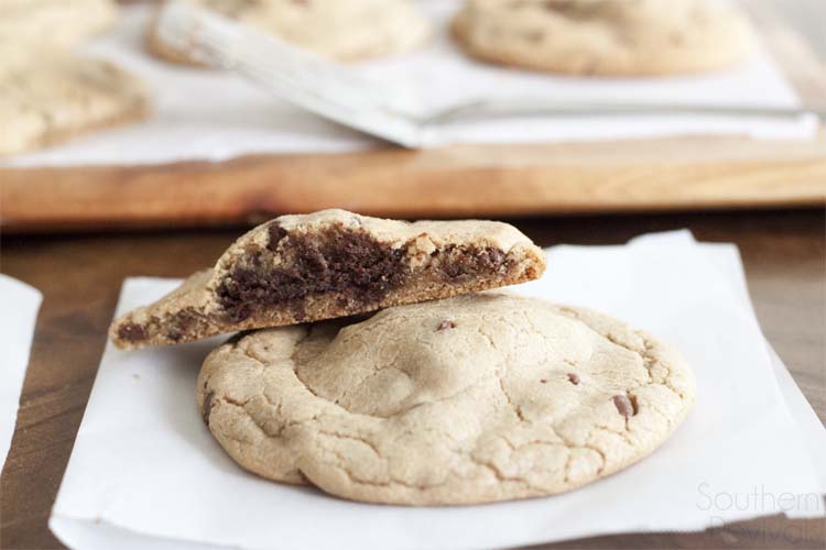 Fudge Nut Brownie Stuffed Chocolate Chip Cookies