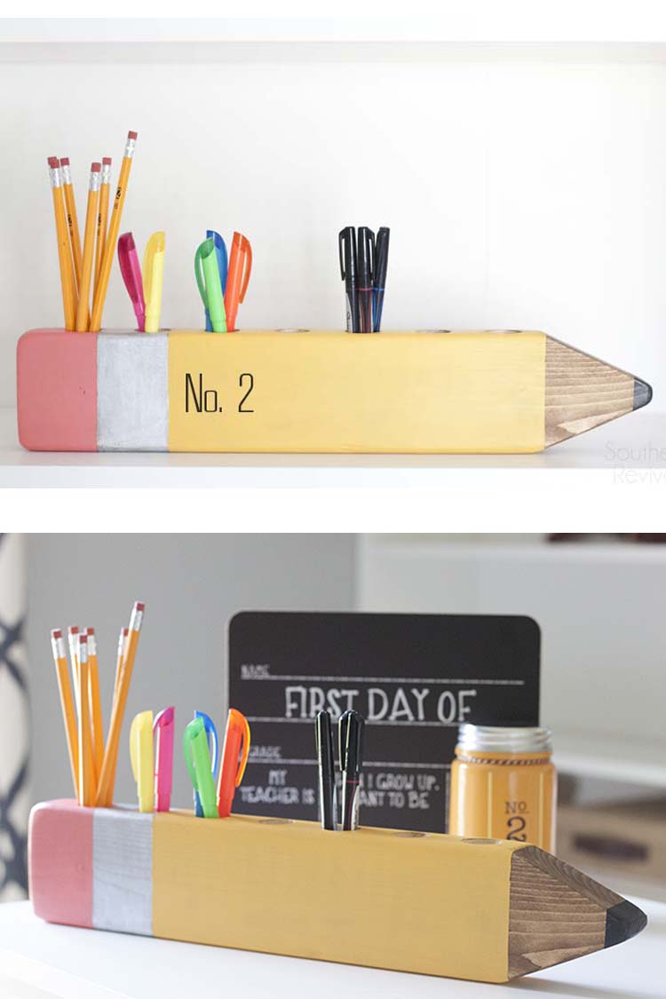 DIY No 2 Pencil Desk Organizer