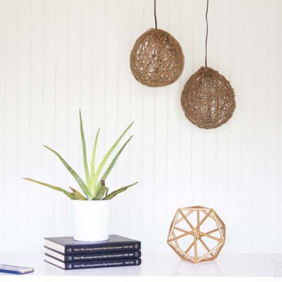 DIY Twine Pendant Light with Faultless Starch