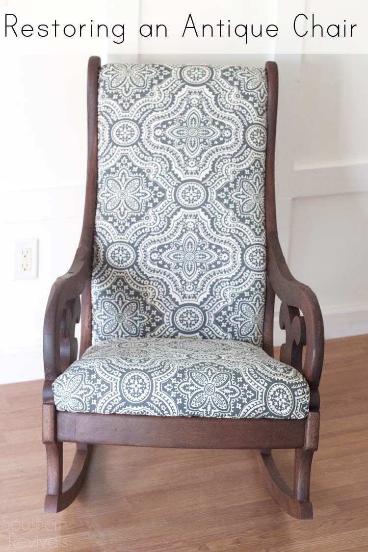 Antique Rocker with an Upholstery Webbing Seat