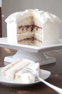 White Chocolate Raspberry Vanilla Cake {Gluten Free}