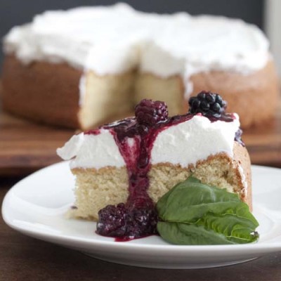 Almond Cake with Blackberry Basil Compote | Gluten Free