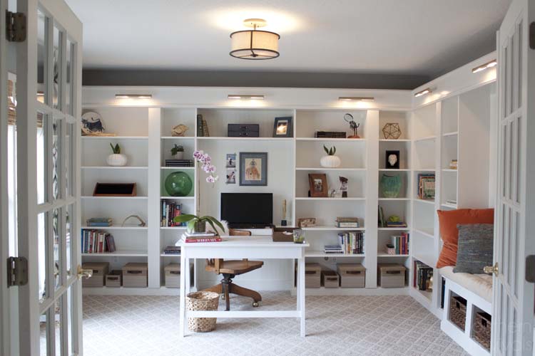 Office Makeover Reveal Ikea Hack Built In Billy Bookcases