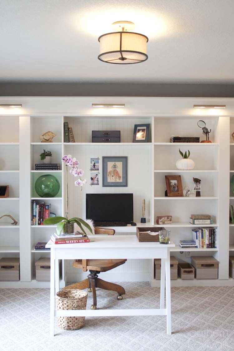 Office Makeover Reveal Ikea Hack Built In Billy Bookcases