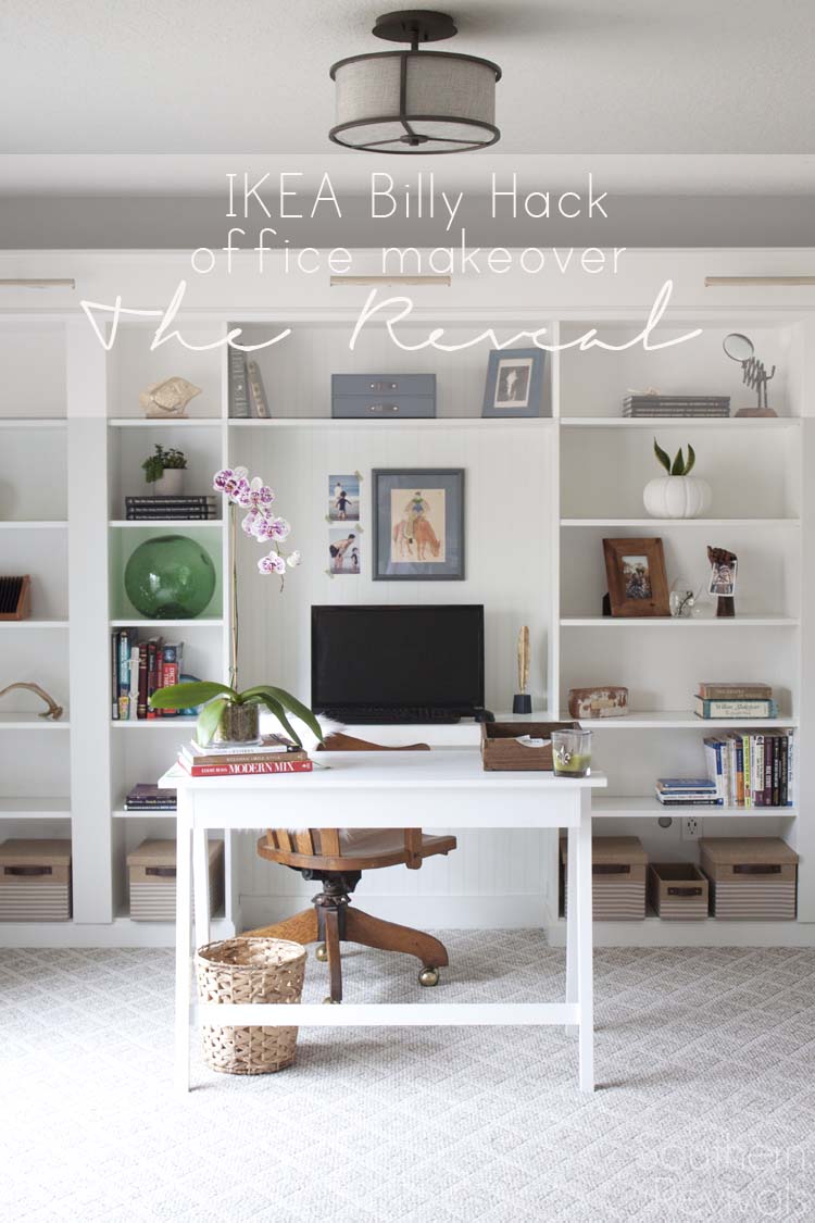 Office Makeover Reveal Ikea Hack Built In Billy Bookcases