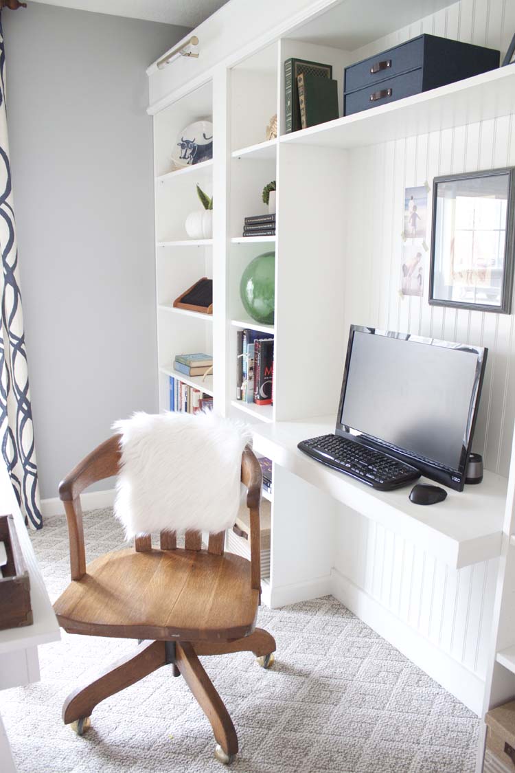 Office Makeover Reveal | IKEA Hack Built-in Billy Bookcases