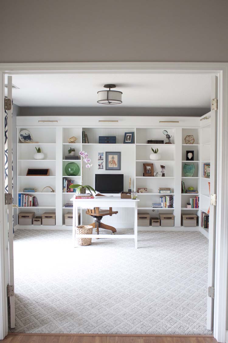 Office Makeover Reveal Ikea Hack Built In Billy Bookcases