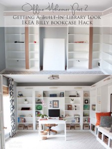 Office Makeover Part 2 | IKEA Hack Built-in Billy Bookcases