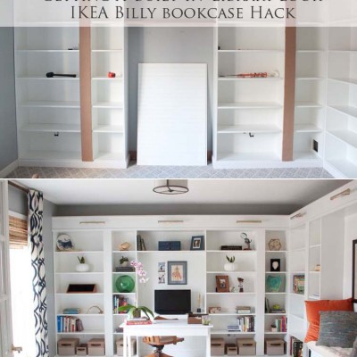 Office Makeover Part 2 | IKEA Hack Built-in Billy Bookcases