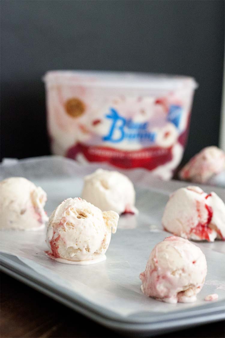 Homemade Cherry Cheesecake Fried Ice Cream