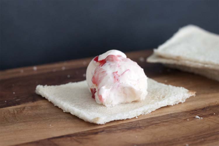 Homemade Cherry Cheesecake Fried Ice Cream