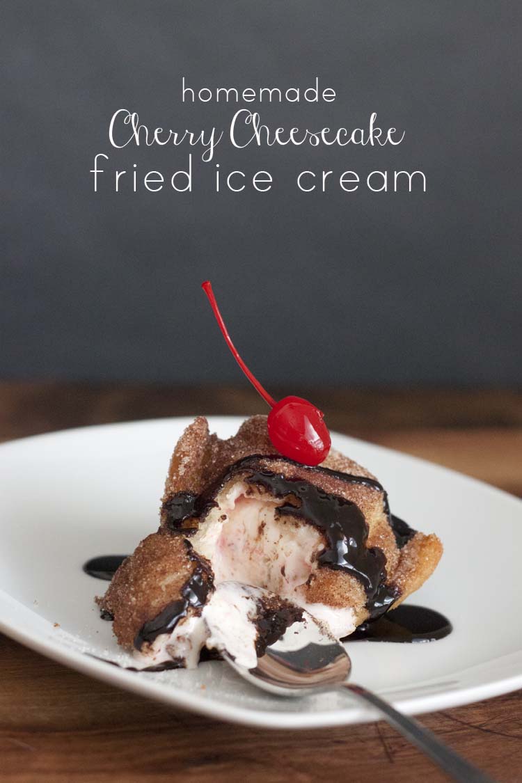 Homemade Cherry Cheesecake Fried Ice Cream