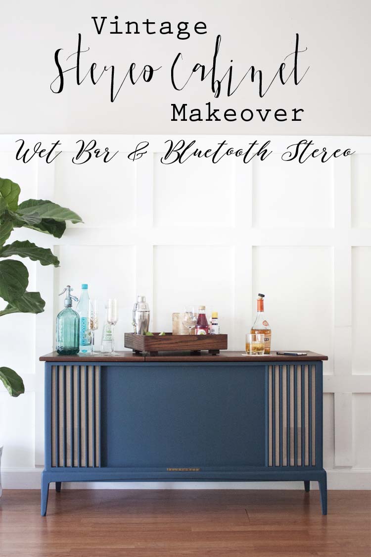 Vintage Stereo Cabinet Makeover With Bluetooth And Wet Bar