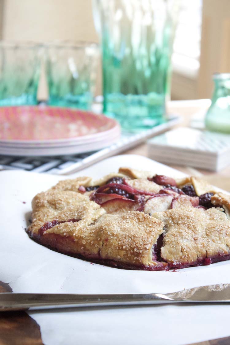 Easy Blackberry Peach Crostata