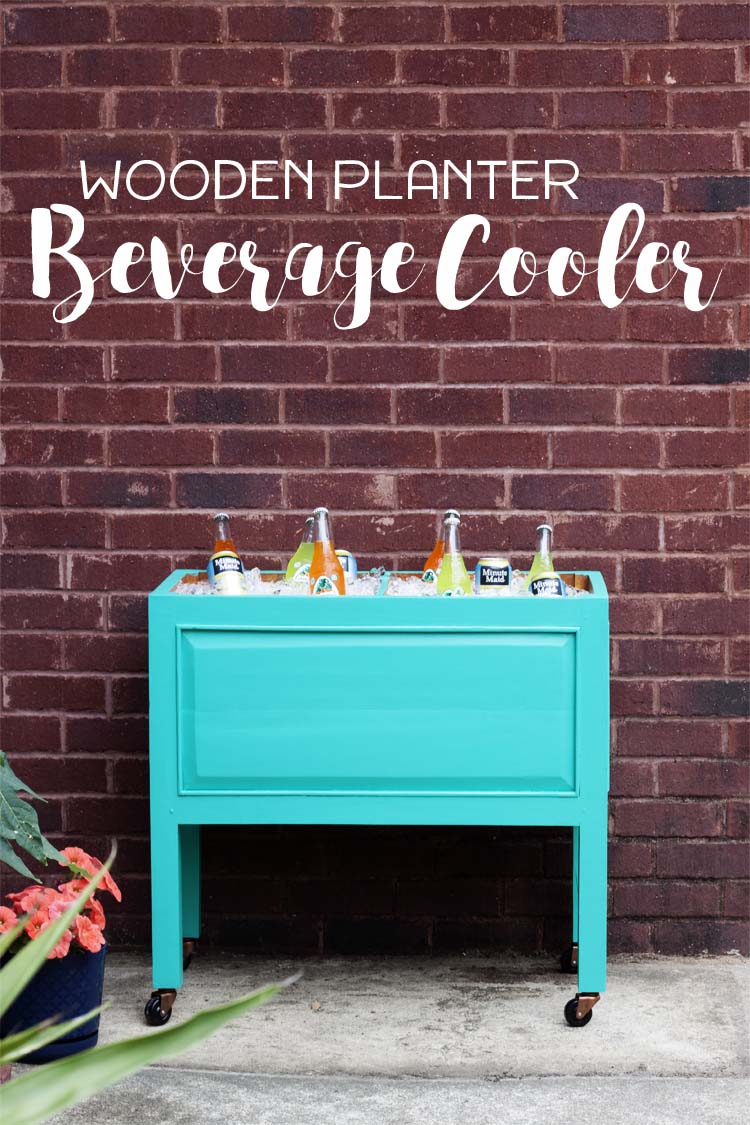 Wooden Planter Beverage Cooler