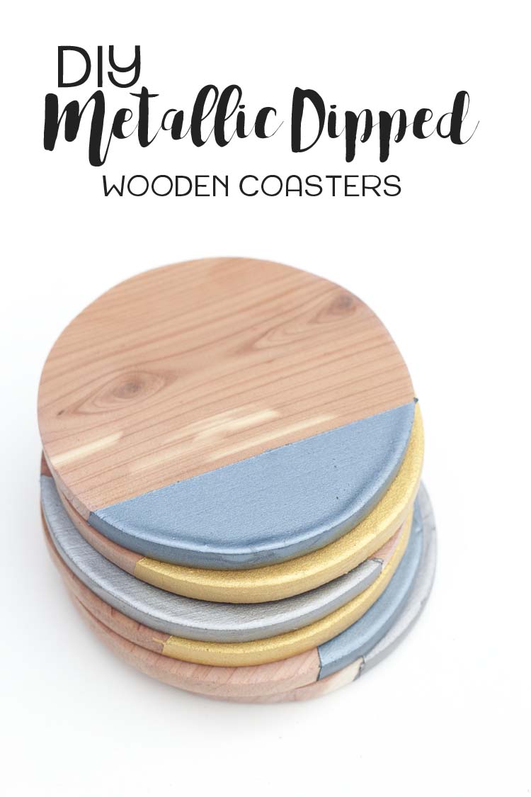 DIY-Metallic-Dipped-Wooden-Coasters