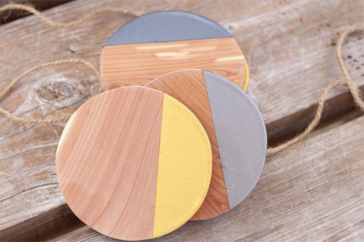 DIY Metallic Dipped Wooden Coasters - Southern Revivals