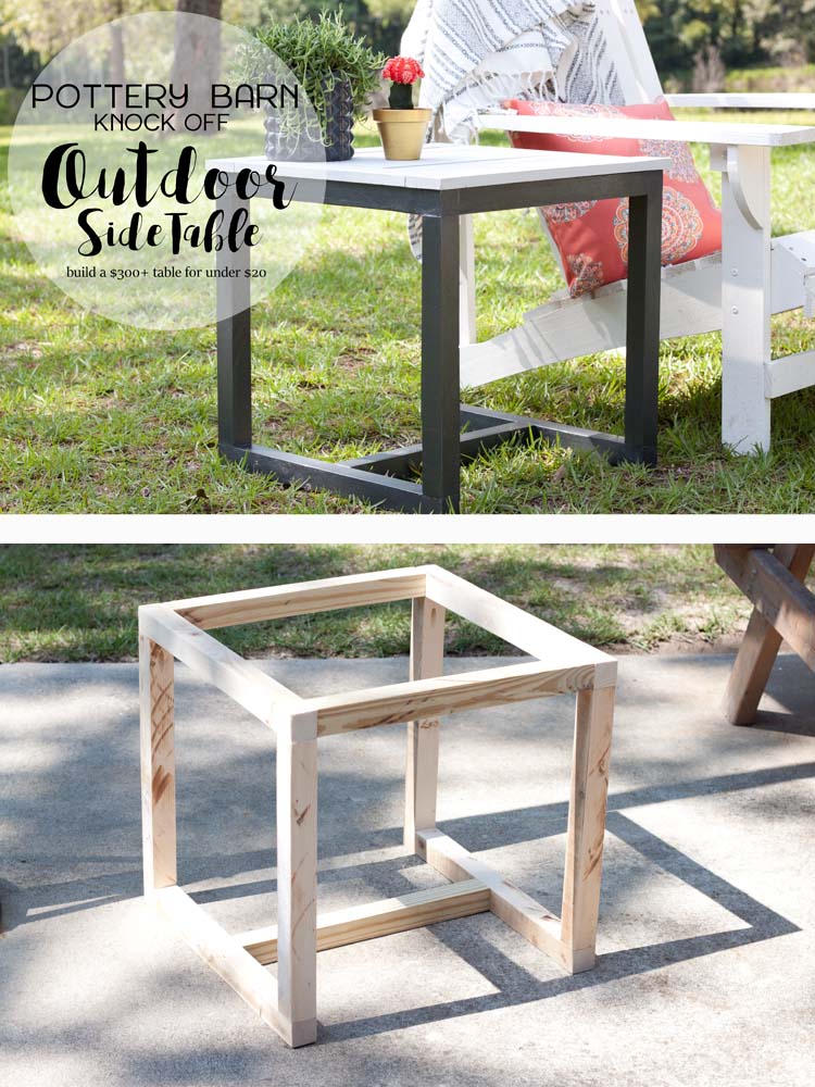 DIY Outdoor Side Table | Pottery Barn Knockoff