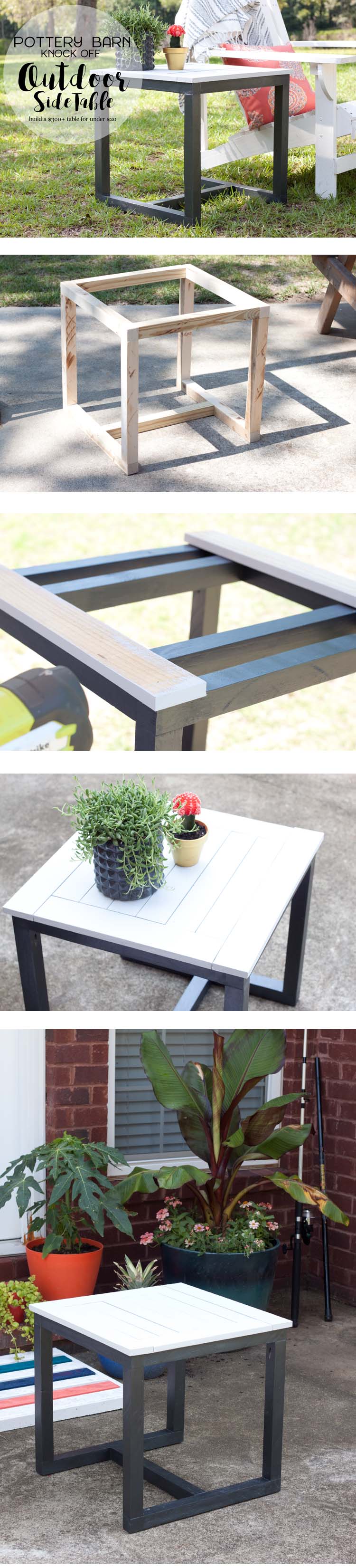 DIY Outdoor Side Table | Pottery Barn Knockoff