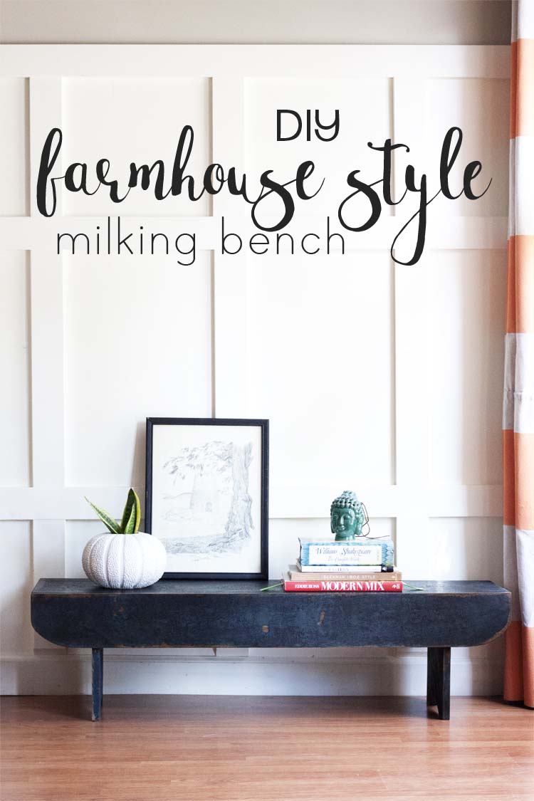 DIY Farmhouse Style Milking Bench