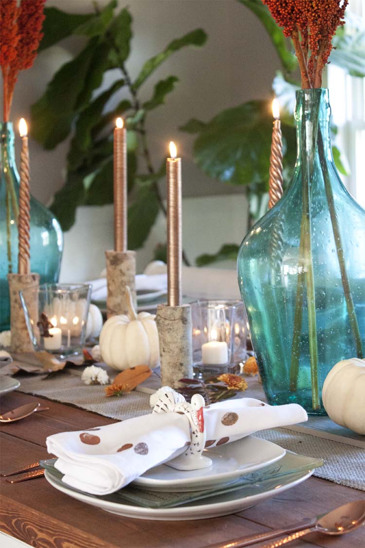 DIY Metallic Print Holiday Napkins