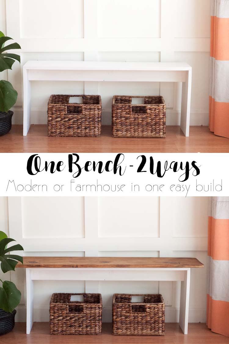 Easy DIY Bench - Modern or Farmhouse