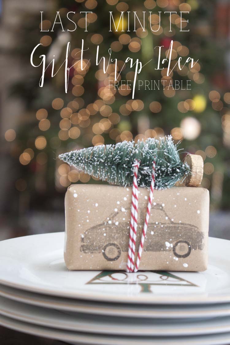 Last Minute DIY Gift Wrap Idea | FREE Printable